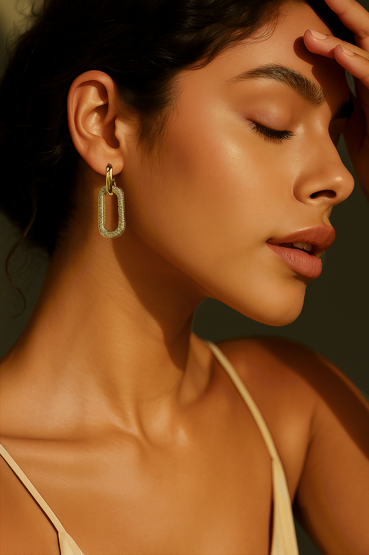 Vara diamond double hoop earrings