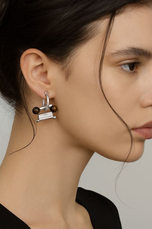 "Balance" Modern Jade Earrings