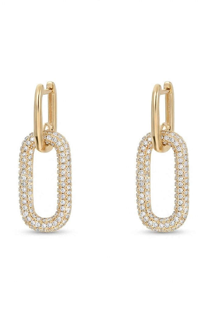 Vara diamond double hoop earrings