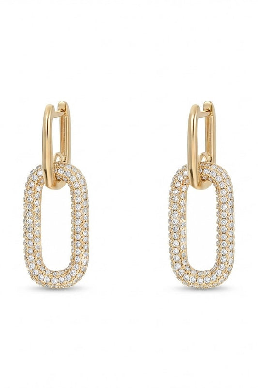Vara diamond double hoop earrings