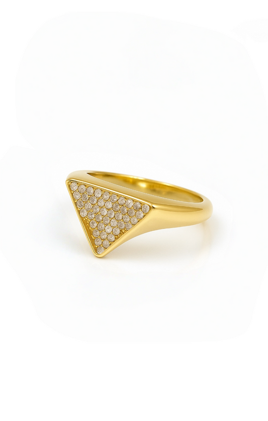 “Verta” Triangle Pavé Ring