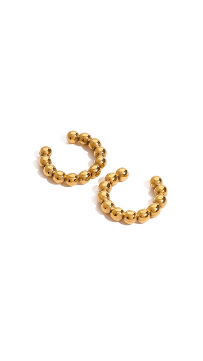 "Jin Dai" round bead ear bone clip