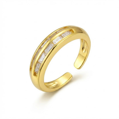 Linea gold-plated diamond open ring