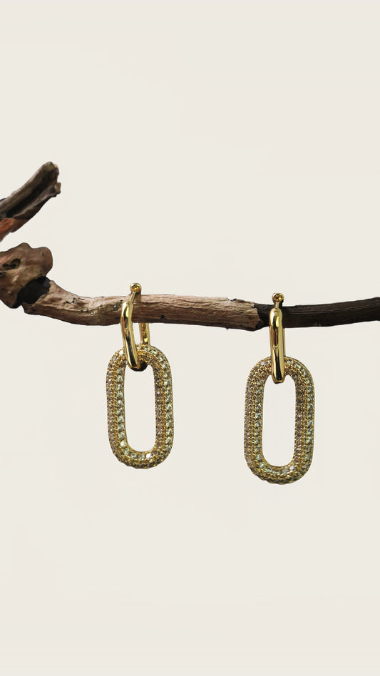 Vara diamond double hoop earrings