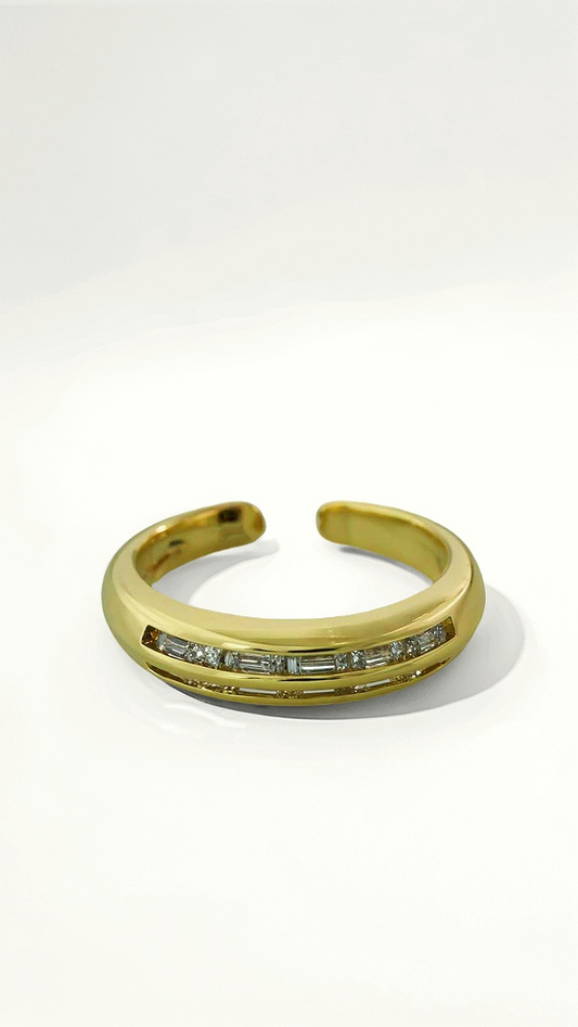 Linea gold-plated diamond open ring