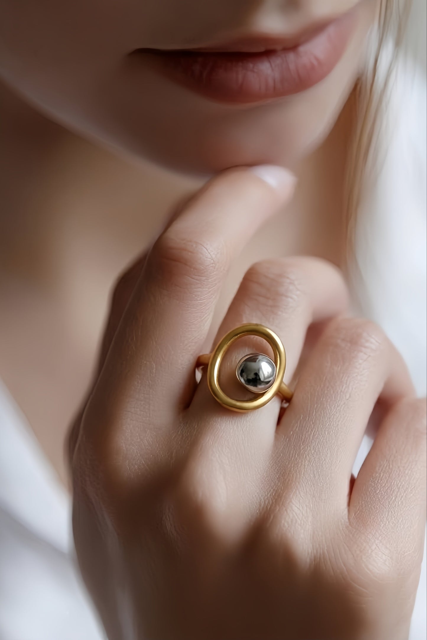 Black Pearl Halo Ring